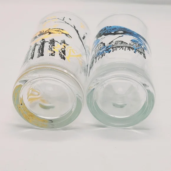 Vintage Glassware Bird Collectors Drinking Glasses 2 Piece Set - Picture 6 of 7